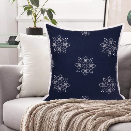 Hand Embroidered Floral Cushion Cover