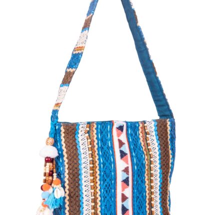Hand Embroidered Cotton Denim Tote Bag